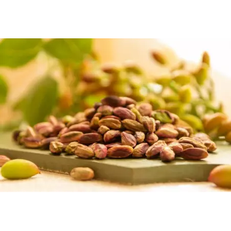 Organic shelled pistachios PDO from Aegina in Greece