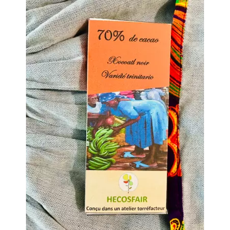 Tablette de chocolat noir vegan & fairtrade - 70% cacao Trinitario ...