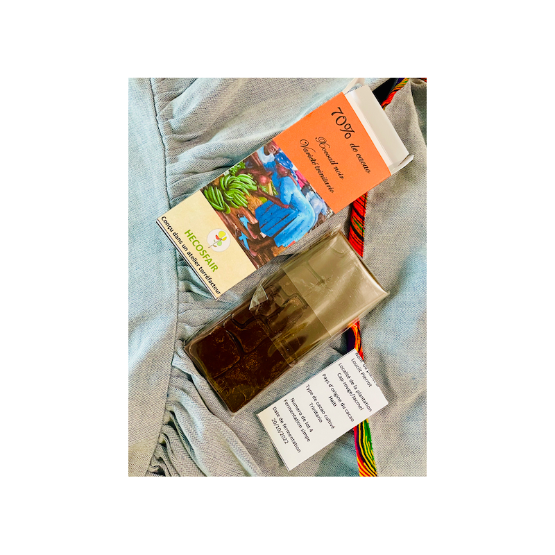 Tablette de chocolat noir vegan & fairtrade - 70% cacao Trinitario ...