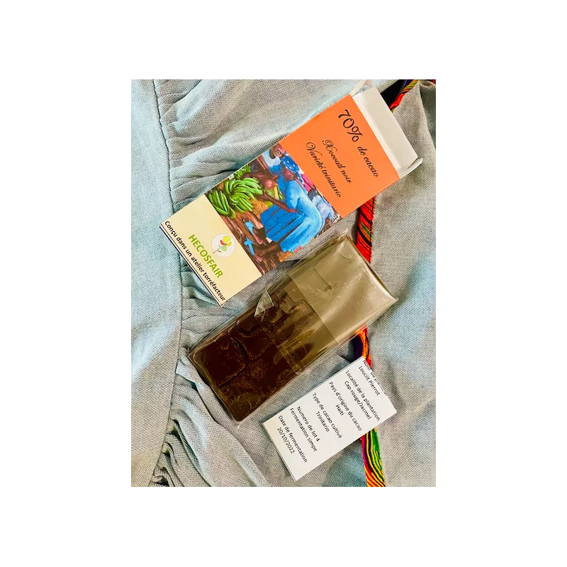 Tablette de chocolat noir vegan & fairtrade - 70% cacao Trinitario ...