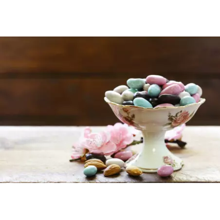 Natural multi-colored chocolate almonds from France - Direct from t...