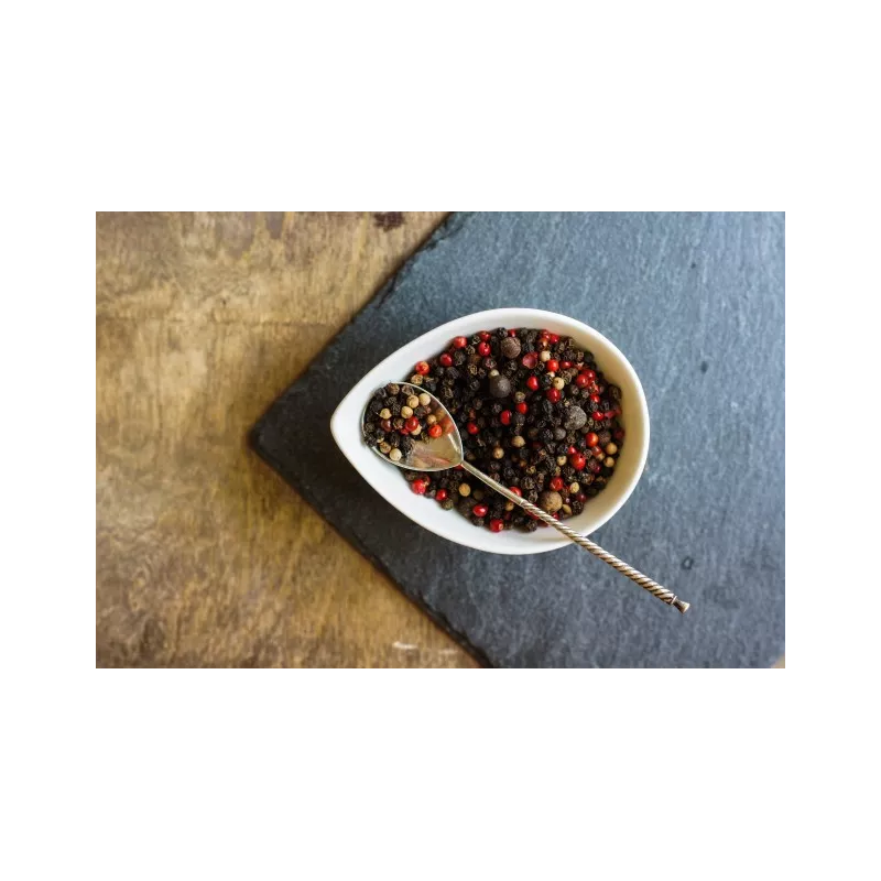 Mix 4 organic fairtrade peppers PGI from Kampot - direct producer