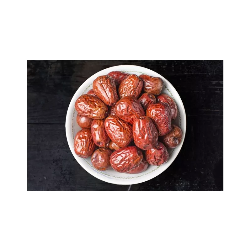 Organic & fairtrade dried Chinese red dates or jujubes or ziziphus ...