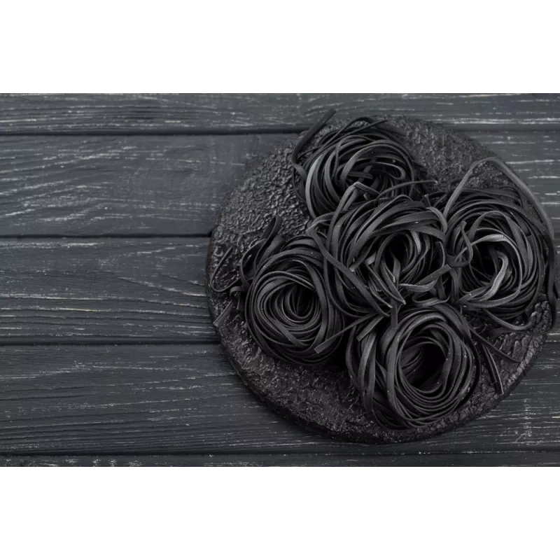 Organic & artisanal tagliatelle with squid ink from France - direct...
