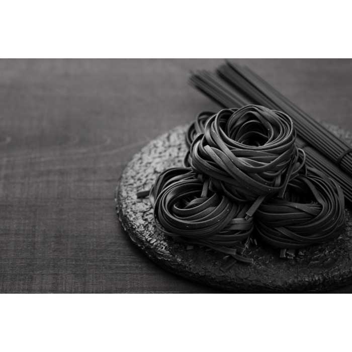 Organic & artisanal tagliatelle with squid ink from France - direct...