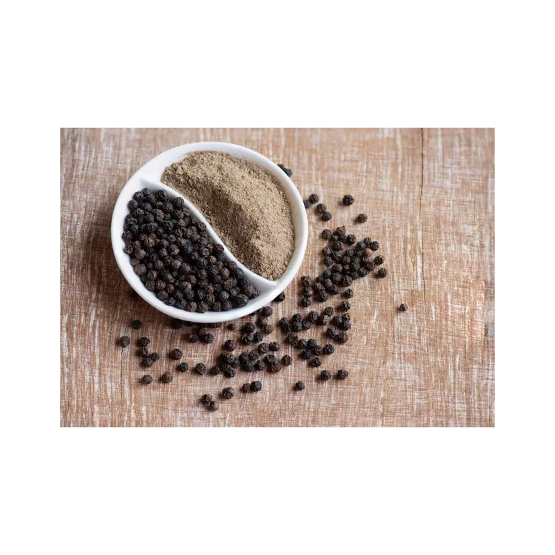 Organic fairtrade ground black pepper PGI from Kampot - direct prod...