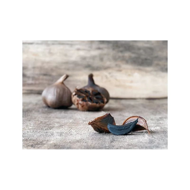 Natural black garlic made with garlic Label rouge PGI from Lautrec ...