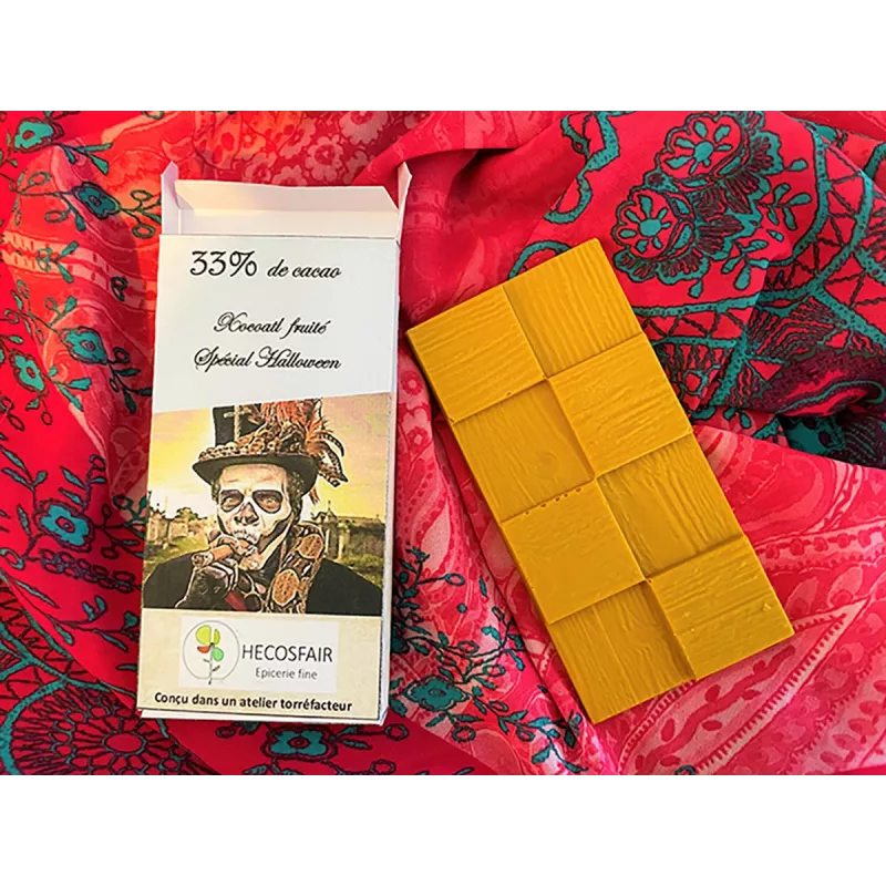 Tablette de chocolat blanc fruité vegan & fairtrade spécial Hallowe... Tablette de chocolat blanc fruité vegan & fairtrade spécial Hallowe...