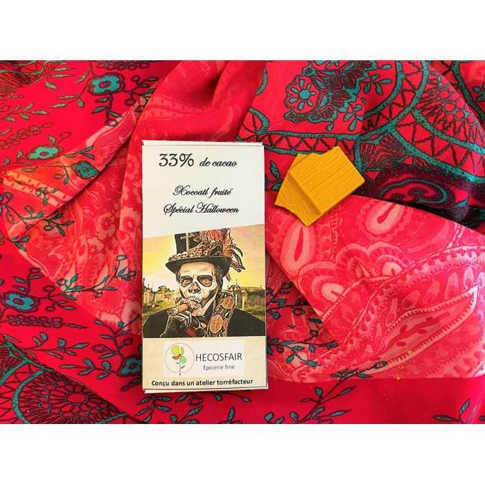 Tablette de chocolat blanc fruité vegan & fairtrade spécial Hallowe...