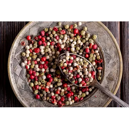 Mix 4 organic fairtrade peppers PGI from Kampot - direct producer