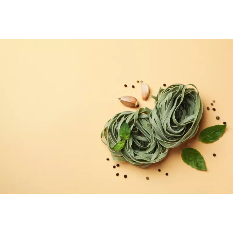Tagliatelle bio & artisanale à l'ail et au basilic de France - dire...