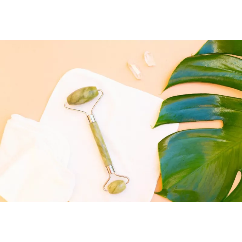 Rouleau de beauté en jade pur pour le visage - Fait main