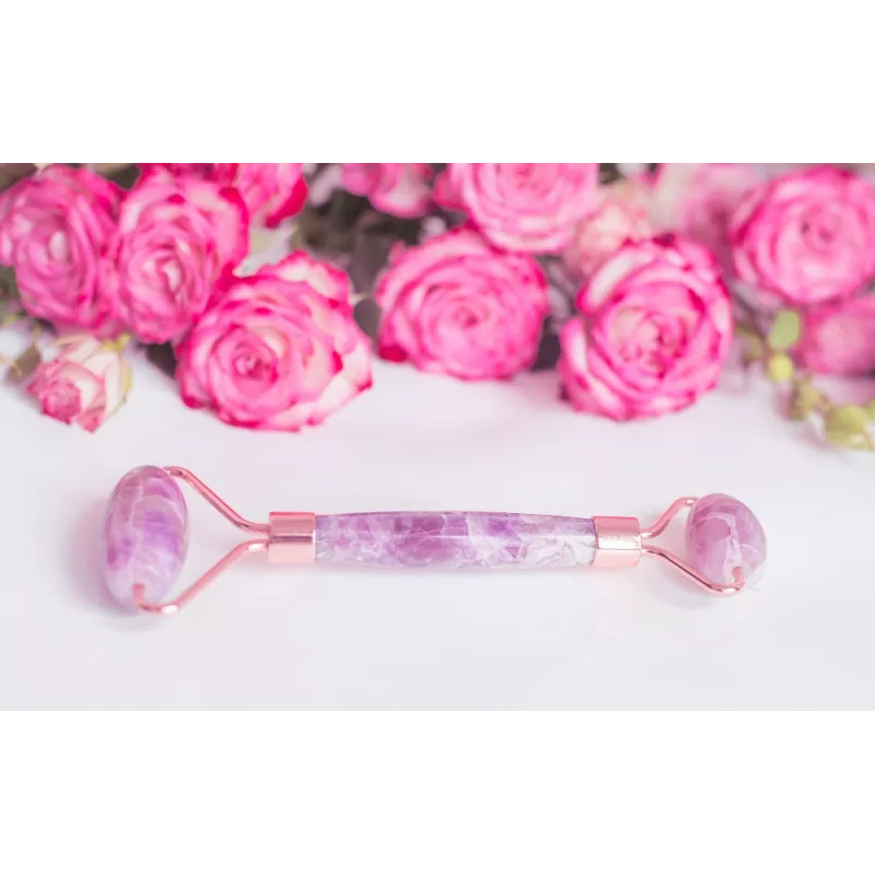 Rouleau de beauté en améthyste pur pour le visage - Fait main Rouleau de beauté en améthyste pur pour le visage - Fait main