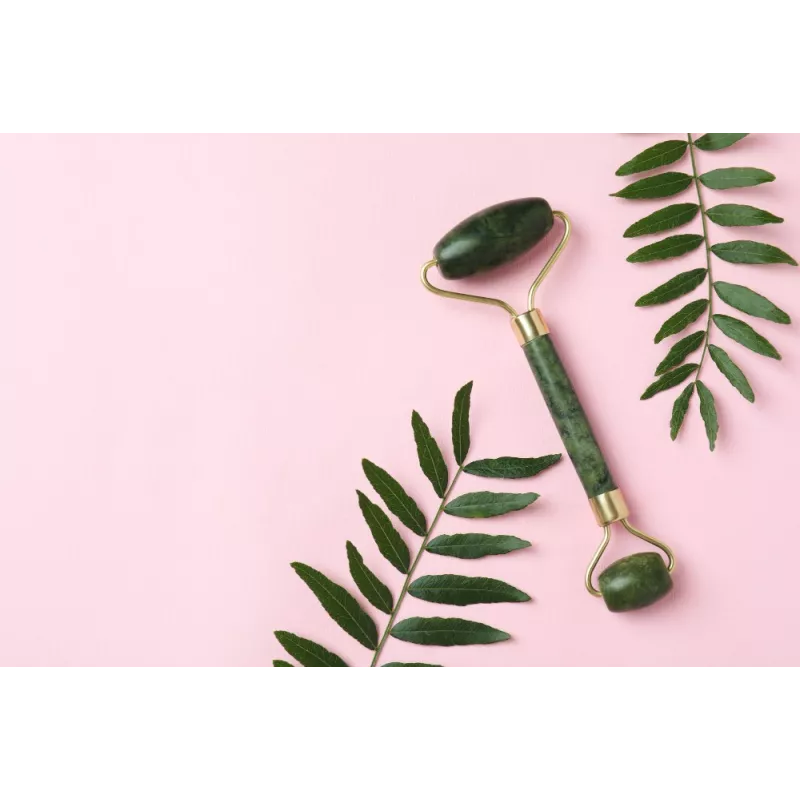 Rouleau de beauté en jade pur pour le visage - Fait main