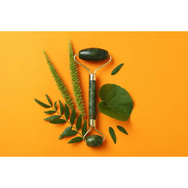 Rouleau de beauté en jade pur pour le visage - Fait main
