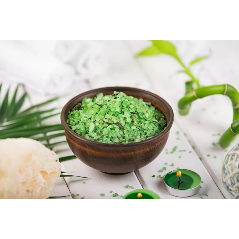 Cristaux de Sel vert jade au bambou bio d'Hawaï premium