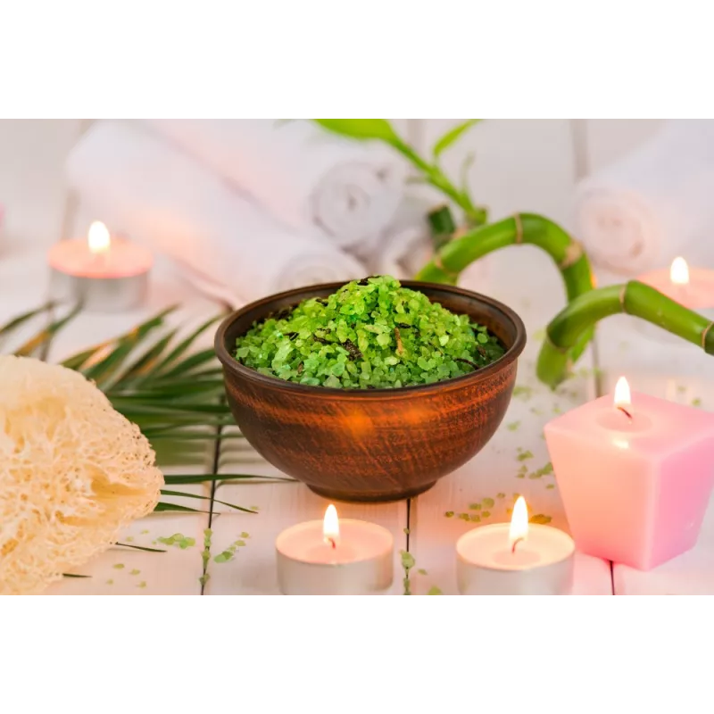 Cristaux de Sel vert jade au bambou bio d'Hawaï premium