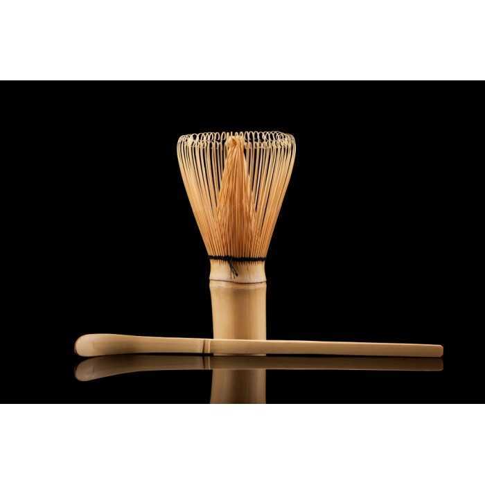 Traditional bamboo chasen or whisk & chashaku or spatula for matcha...