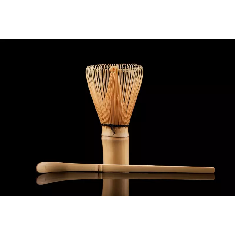 Traditional bamboo chasen or whisk & chashaku or spatula for matcha... Traditional bamboo chasen or whisk & chashaku or spatula for matcha...