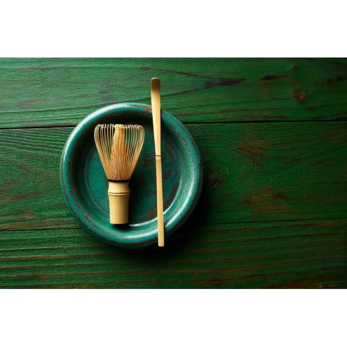 Traditional bamboo chasen or whisk & chashaku or spatula for matcha...