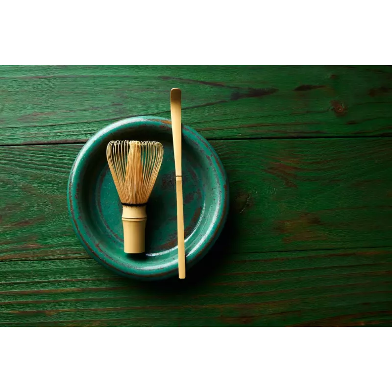 Traditional bamboo chasen or whisk & chashaku or spatula for matcha...