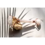 Rouleau de beauté de quartz blanc pur pour le visage - Fait main