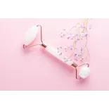 Rouleau de beauté de quartz blanc pur pour le visage - Fait main