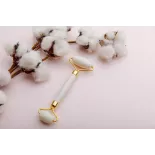 Rouleau de beauté de quartz blanc pur pour le visage - Fait main