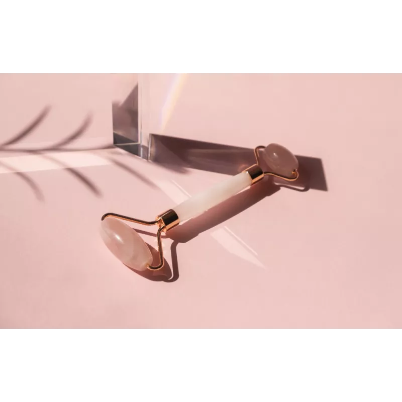 Rouleau de beauté de quartz rose pur pour le visage - Fait main