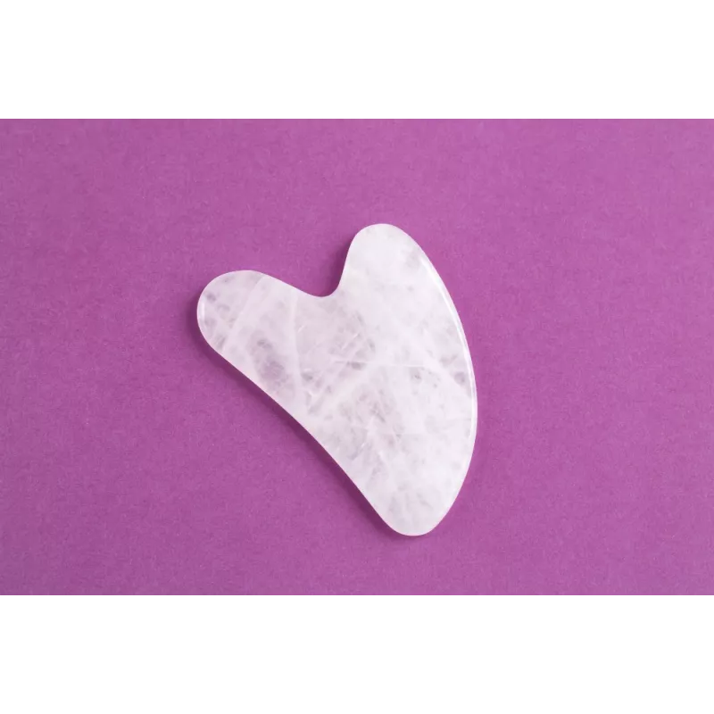 Gua sha de quartz blanc pur pour le visage - Fait main