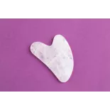 Gua sha de quartz blanc pur pour le visage - Fait main
