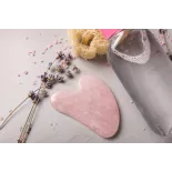 Gua sha de quartz rose pur pour le visage - Fait main