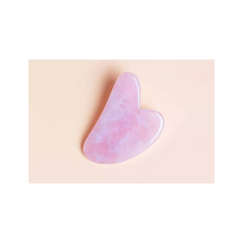 Gua sha de quartz rose pur pour le visage - Fait main