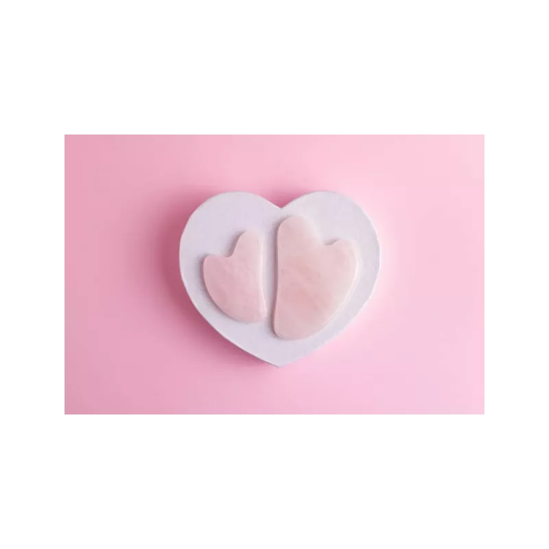 Gua sha de quartz rose pur pour le visage - Fait main
