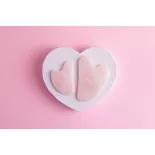 Gua sha de quartz rose pur pour le visage - Fait main