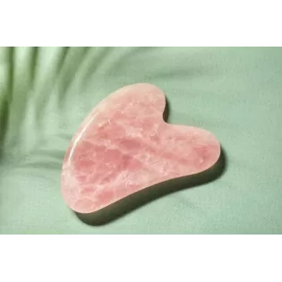 Gua sha de quartz rose pur pour le visage - Fait main