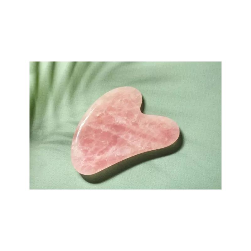 Gua sha de quartz rose pur pour le visage - Fait main Gua sha de quartz rose pur pour le visage - Fait main
