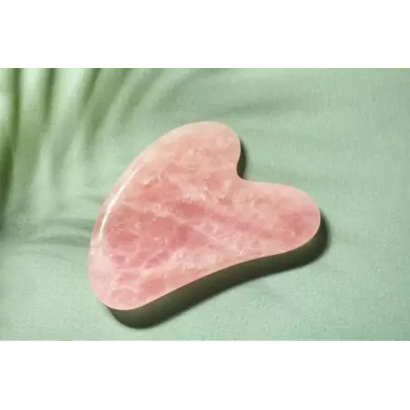 Pure pink quartz gua sha for the face - Handmade