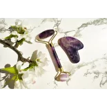 Rouleau de beauté & Gua Sha en améthyste pur pour le visage - Fait ...