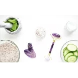 Pure Amethyst Gua Sha & Roller beauty for face - Handmade
