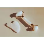 Pure white quartz Gua sha & beauty roller for the face - Handmade Pure white quartz Gua sha & beauty roller for the face - Handmade