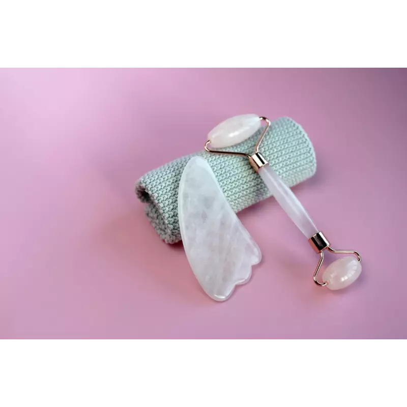 Pure white quartz Gua sha & beauty roller for the face - Handmade