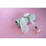 Pure white quartz Gua sha & beauty roller for the face - Handmade Pure white quartz Gua sha & beauty roller for the face - Handmade