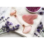 Pure pink quartz gua sha & beauty roller for face - Handmade Pure pink quartz gua sha & beauty roller for face - Handmade