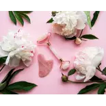 Pure pink quartz gua sha & beauty roller for face - Handmade Pure pink quartz gua sha & beauty roller for face - Handmade