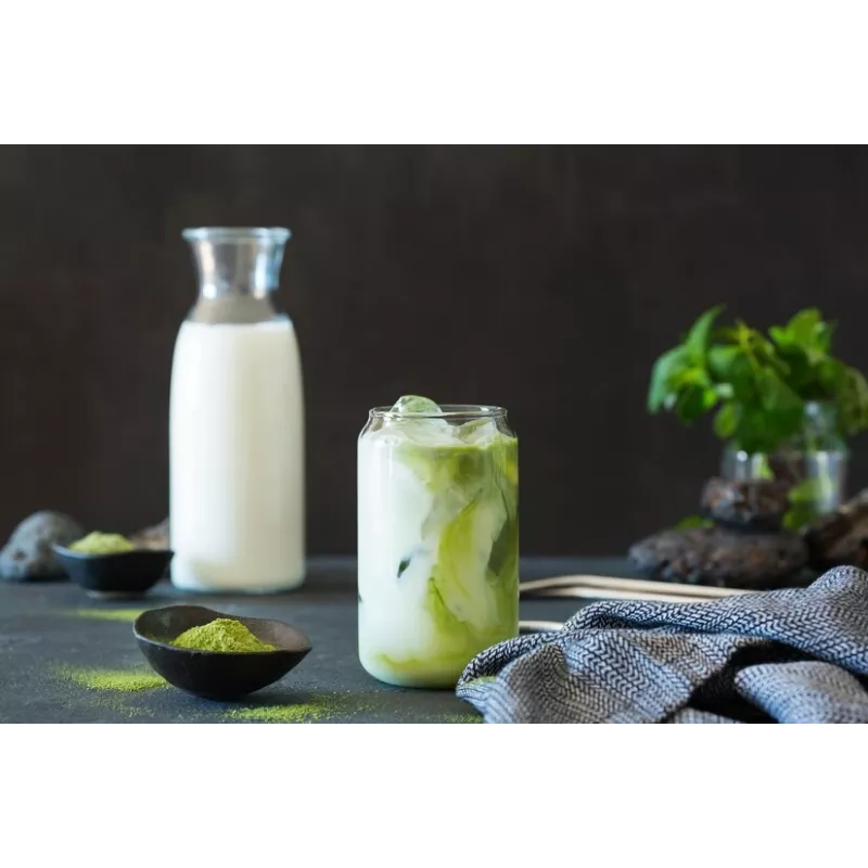 Lait d'Amandes bio au thé Matcha made in France - direct producteur