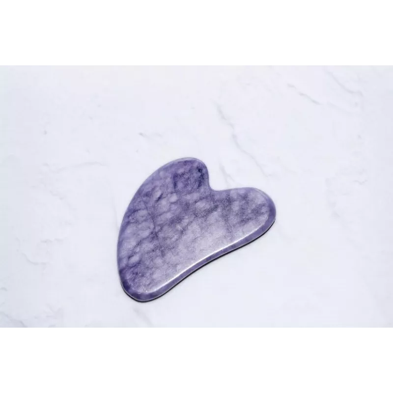 Gua Sha en améthyste pur pour le visage - Fait main