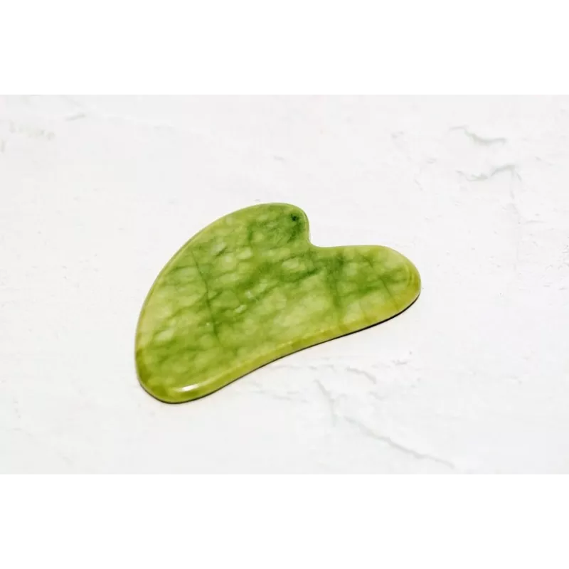 Gua sha en jade pur pour le visage - Fait main