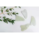 Gua sha en jade pur pour le visage - Fait main