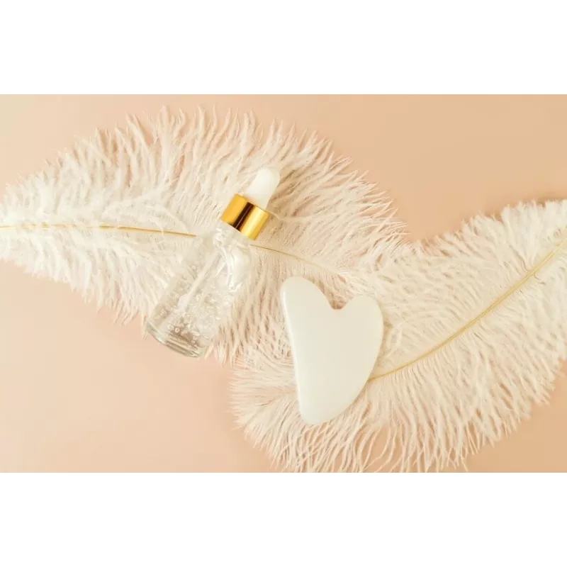 Gua sha de quartz blanc pur pour le visage - Fait main